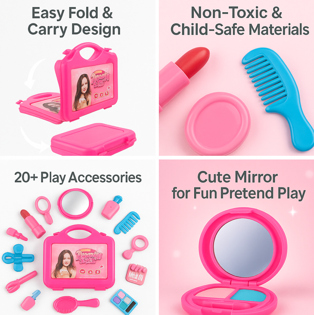 Kids Makeup Set – Foldable Suitcase Pretend Play | Aditi Toys