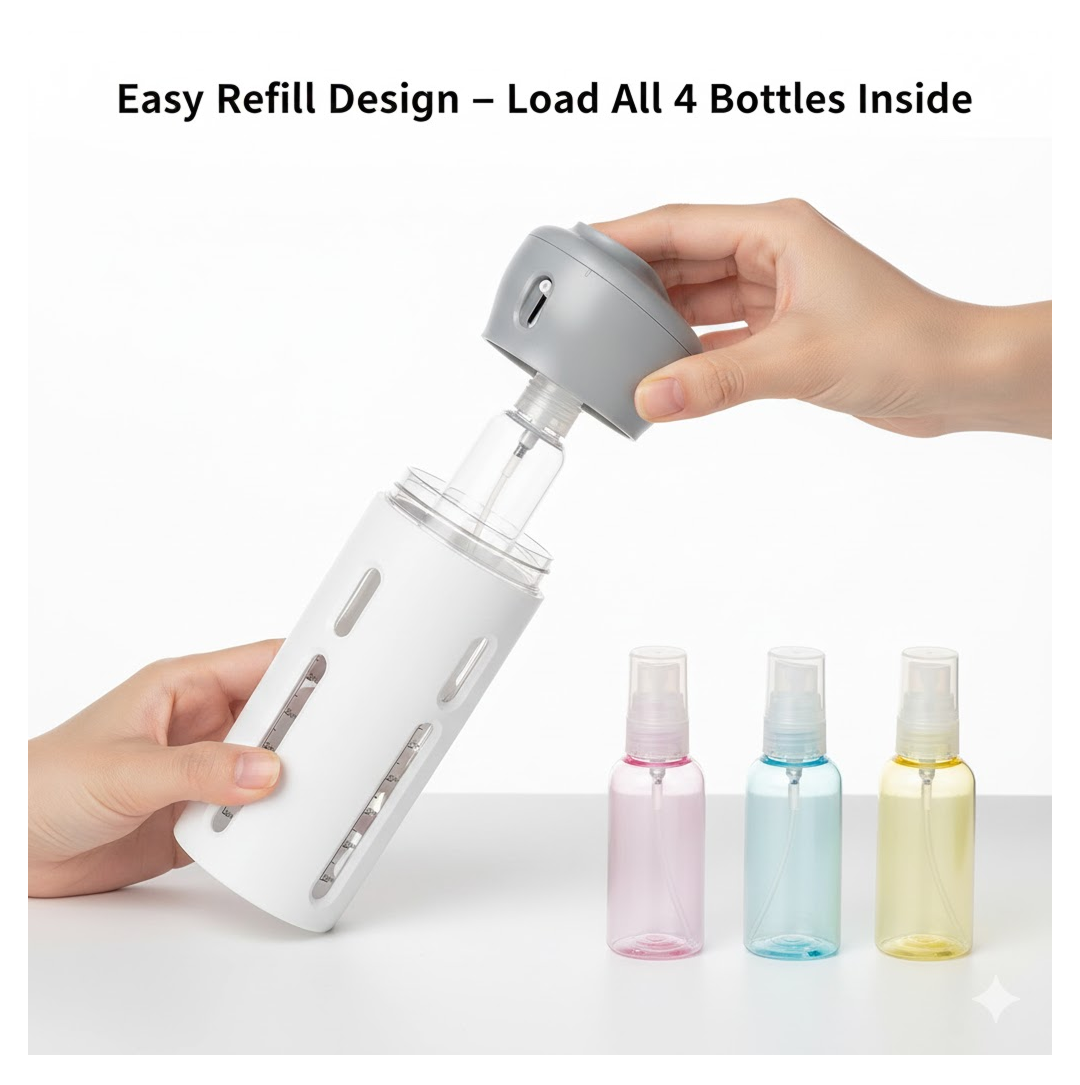 Travel Dispenser Bottle Set – 4-in-1 Leak-Proof | FERVENT