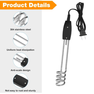 Immersion Water Heater – Portable 1000W for Fast Heating | Bathora