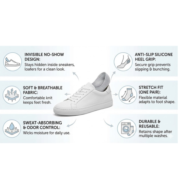 No-Show Liner Socks – Breathable Anti-Slip Comfort
