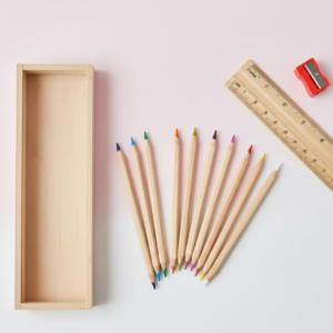 Wooden Pencil Set – 12 Pcs with Box & Sharpener | TinyTrendy