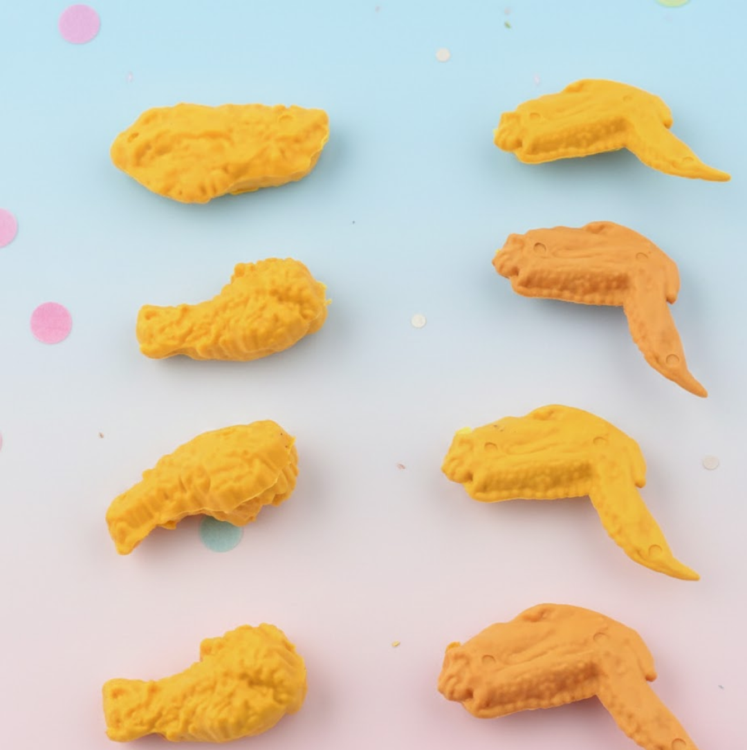 Chicken Erasers – Fun Wing & Leg Set | TinyTrendy