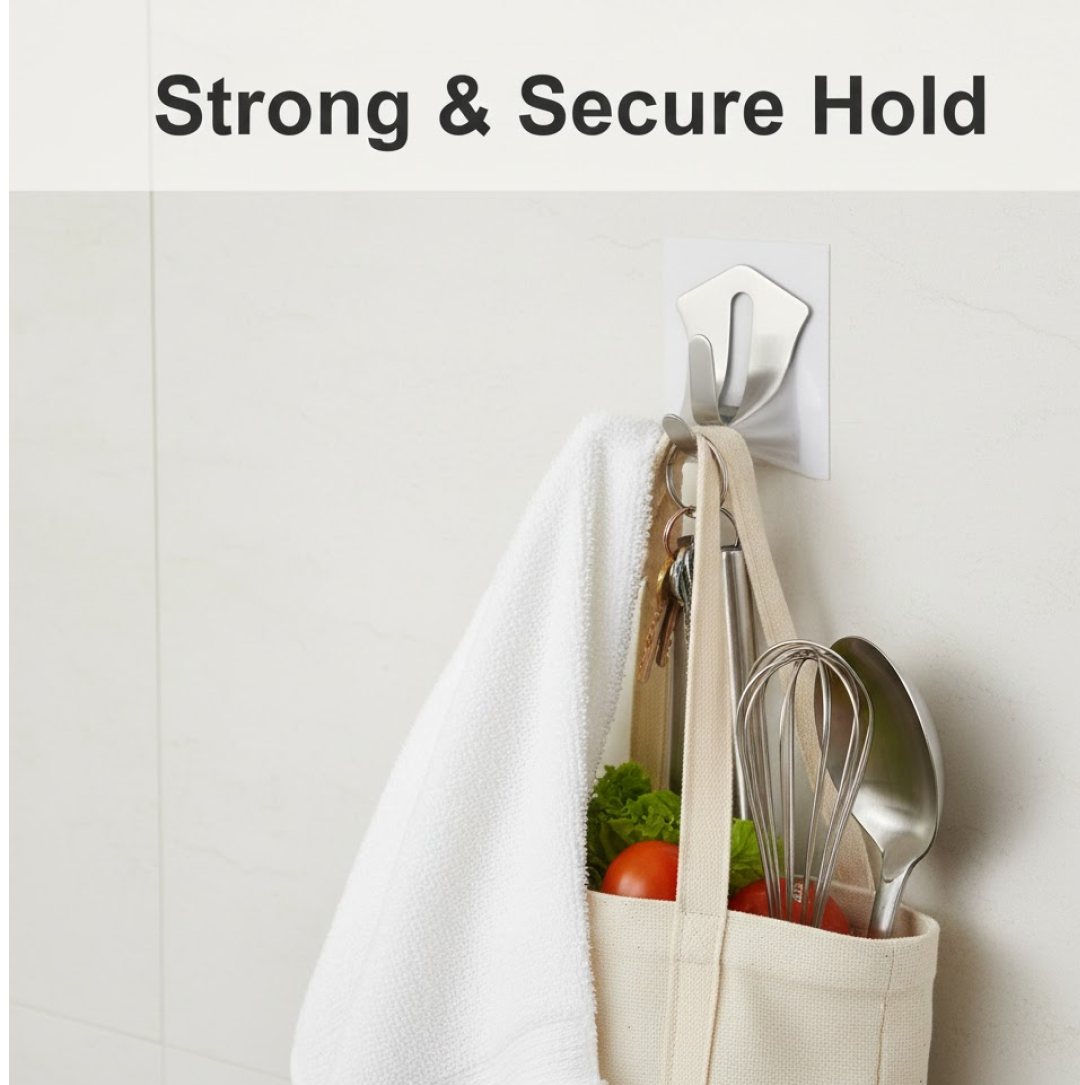 Stainless Steel Wall Hooks – 18 Pc Heavy Duty Set | Styleva