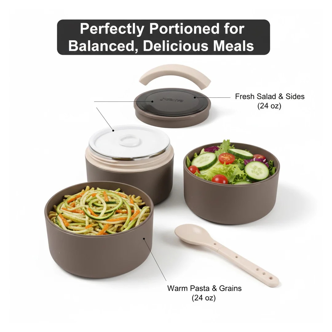 Stainless Steel Lunch Box – 2-Layer Leak-Proof for Office & School | Ganesh