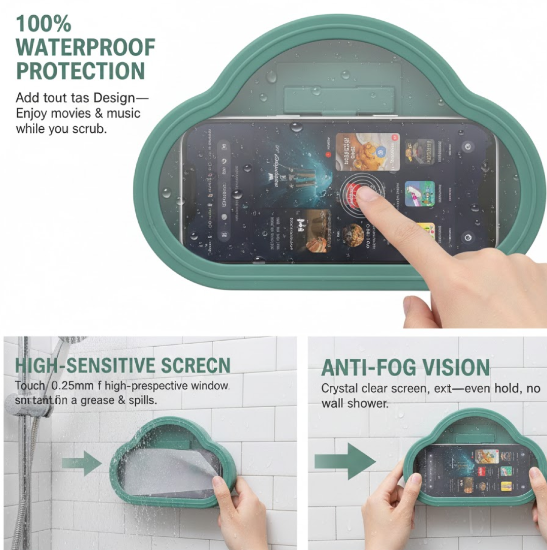 Waterproof Mobile Stand – 360° Rotation & Shower Mount | PHOBIA