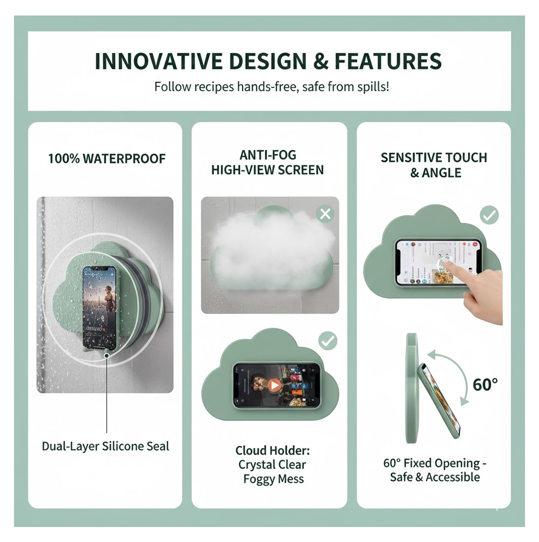Waterproof Mobile Stand – 360° Rotation & Shower Mount | PHOBIA