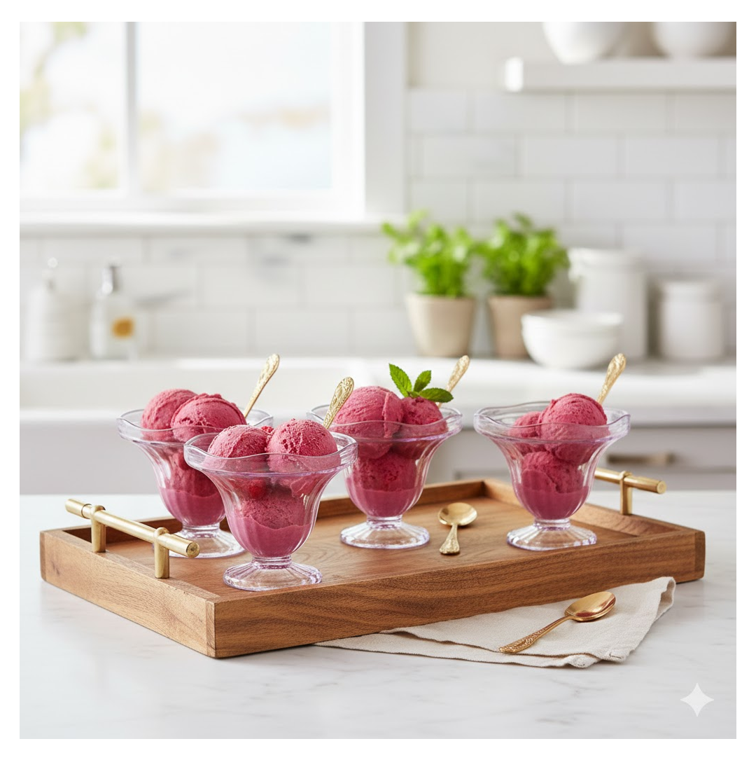 Plastic Ice Cream Bowls – Tulip Design, Set of 6 | Serve Stellar