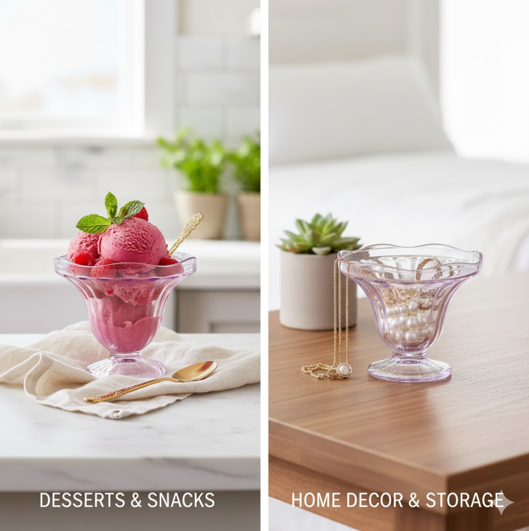 Plastic Ice Cream Bowls – Tulip Design, Set of 6 | Serve Stellar