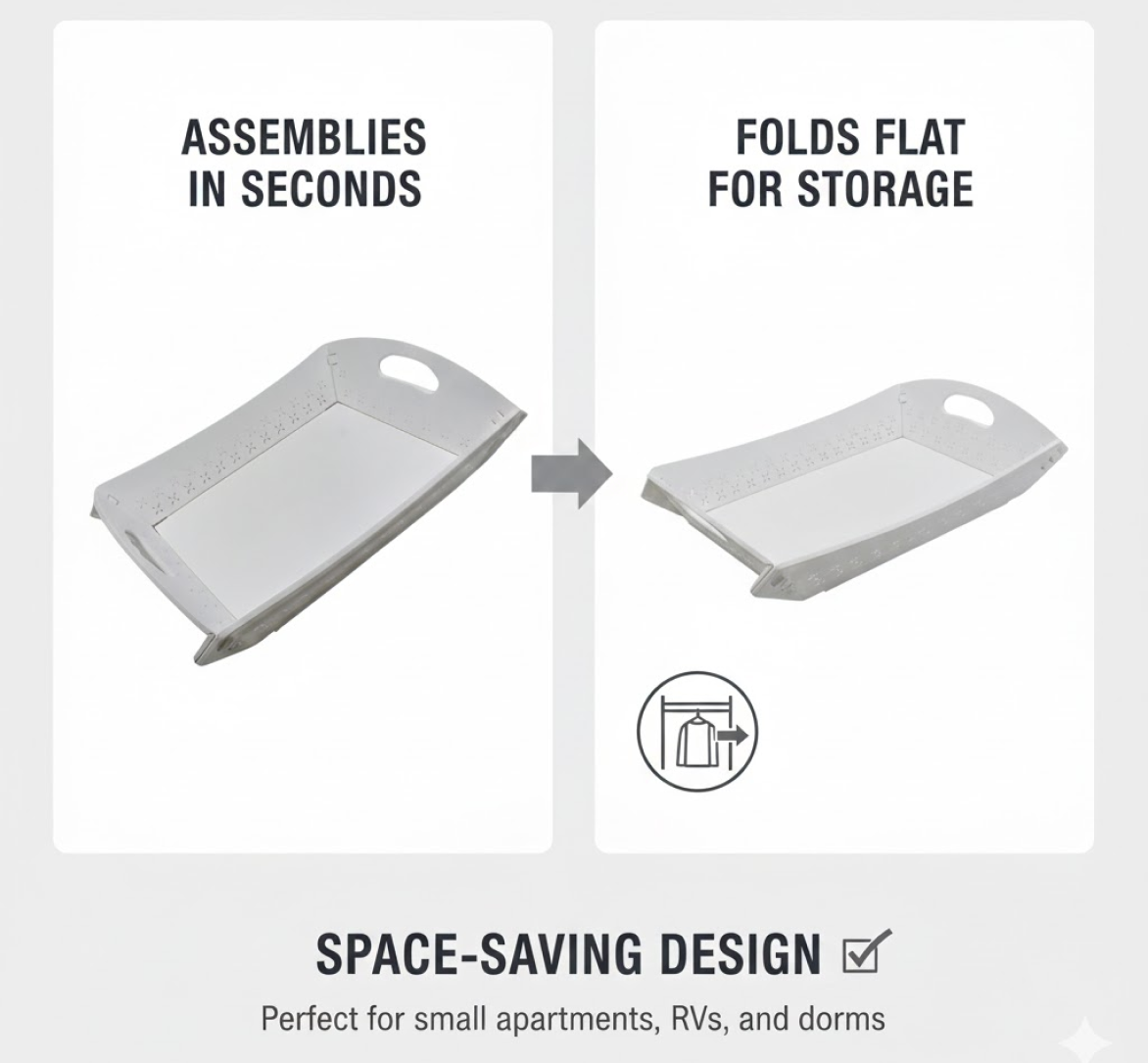 Foldable Serving Tray – Portable Plastic Design | CookAura
