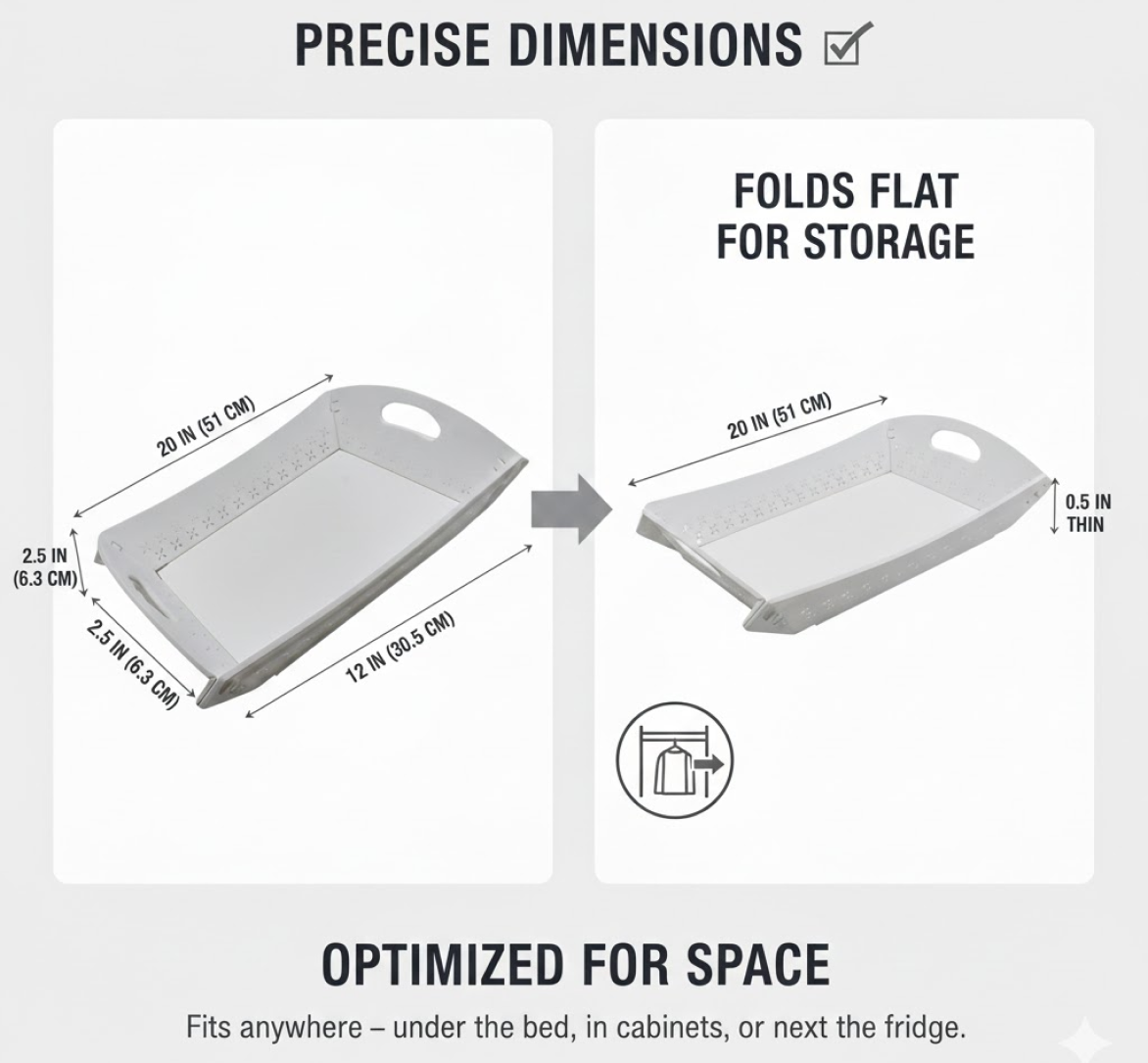 Foldable Serving Tray – Portable Plastic Design | CookAura