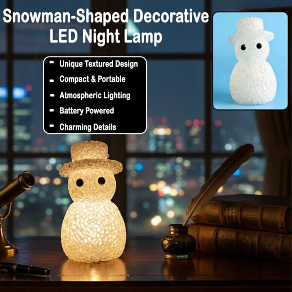 Snowman LED Night Lamp – Decorative Soft Ambient Glow