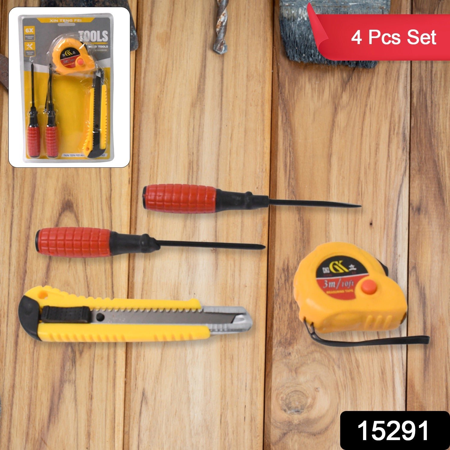 210_70e5401d-4386-4401-ae88-030738342ea1 4 in 1 Hand Tool Kit – Durable, Portable Home Repair Set