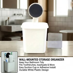 Wall Mounted Toothbrush Holder – No-Drill Space Saving Bathroom Organizer