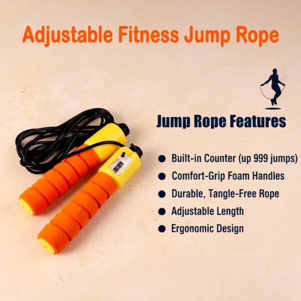 Adjustable Fitness Jump Rope – Digital Counter & Anti-Slip Grip