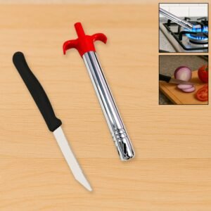 Stainless Steel Gas Lighter & Knife Set – 2-in-1 Kitchen Tool | ChefArmor
