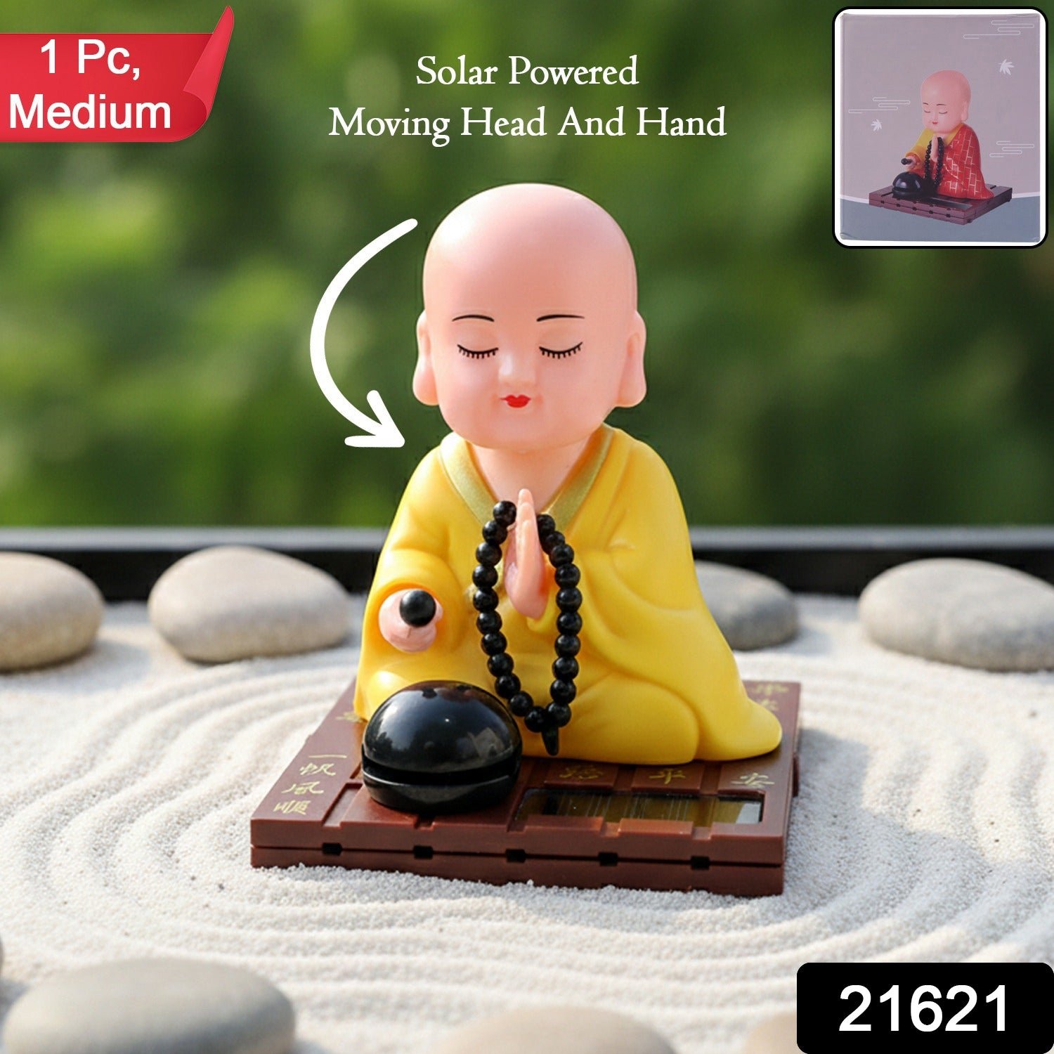 Solar Buddha Statue – Eco-Friendly Movement & Meditation Decor