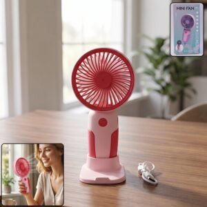 Mini Handheld Rechargeable USB Fan – Portable & Detachable Stand