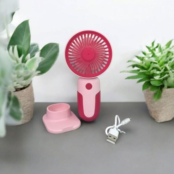 Mini Handheld Rechargeable USB Fan – Portable & Detachable Stand