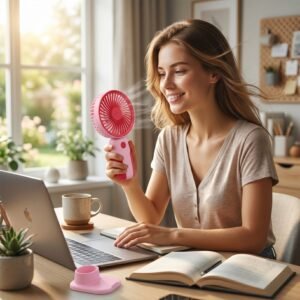 Mini Handheld Rechargeable USB Fan – Portable & Detachable Stand
