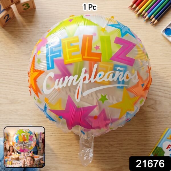 Colorful Feliz Cumpleaños Foil Balloon – Bright Birthday Decoration