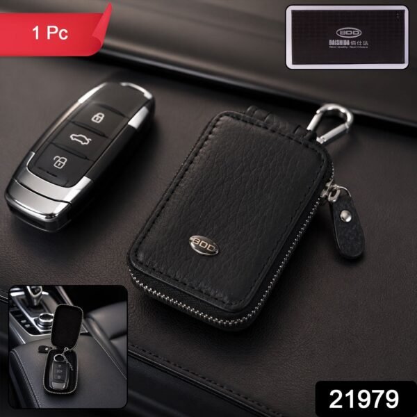 Car Key Case – Durable PU Leather with Zipper & Clip