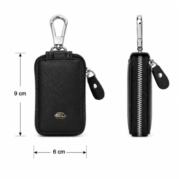 Car Key Case – Durable PU Leather with Zipper & Clip