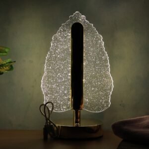 LED Crystal Table Lamp – Elegant Leaf Design with USB Power