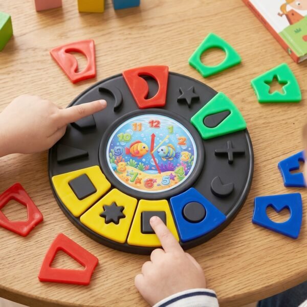 Shape & Color Matching Puzzle Toy with Clock – Early Learning Fun