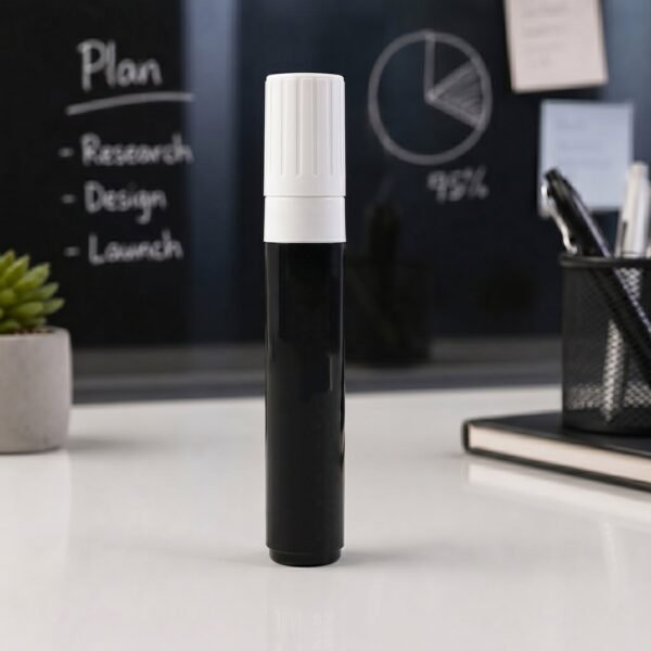 Black Chalk Marker Pen – Liquid Erasable for Chalkboard & Glass