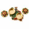 Peacock Kumkum Dani Kankavati – Elegant Pooja & Ritual Holder
