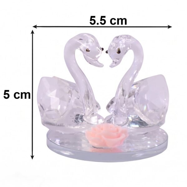 Crystal Swan Pair Showpiece – Elegant Decorative Gift for Love