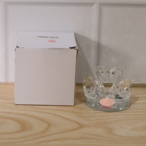Crystal Swan Pair Showpiece – Elegant Decorative Gift for Love