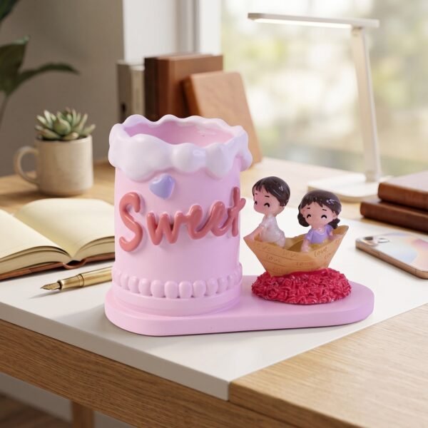 Pen Holder Stand – Decorative Resin Desk Organizer for Home & Office