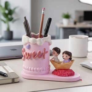 Pen Holder Stand – Decorative Resin Desk Organizer for Home & Office