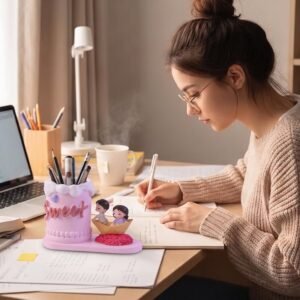 Pen Holder Stand – Decorative Resin Desk Organizer for Home & Office
