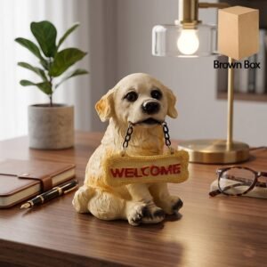 Dog Welcome Figurine – Charmingly Hand-Painted Home Decor