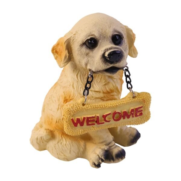 Dog Welcome Figurine – Charmingly Hand-Painted Home Decor