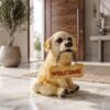 Dog Welcome Figurine – Charmingly Hand-Painted Home Decor