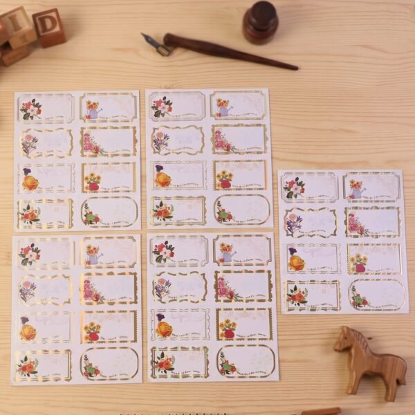 Gift Tag Stickers – Elegant Floral Gold Foil Labels for Gifting