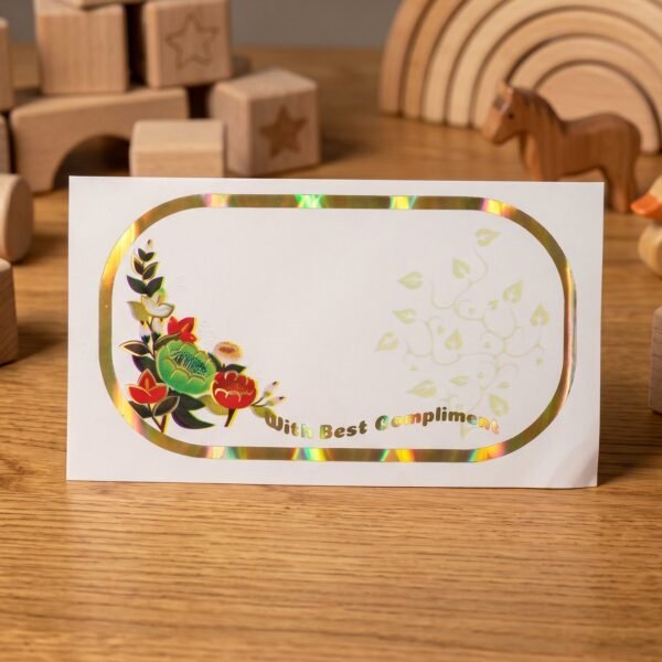 Gift Tag Stickers – Elegant Floral Gold Foil Labels for Gifting