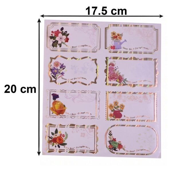 Gift Tag Stickers – Elegant Floral Gold Foil Labels for Gifting