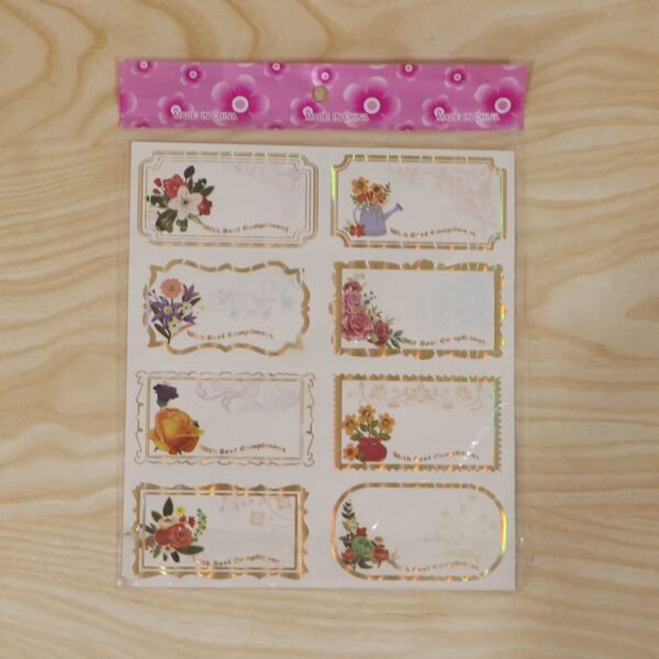 Gift Tag Stickers – Elegant Floral Gold Foil Labels for Gifting