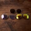Fashion Sunglasses – Trendy Metal Frame with Mirrored Lenses