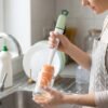3 in 1 Carrot Bottle Cleaning Brush – Multipurpose Water Bottle Scrubber