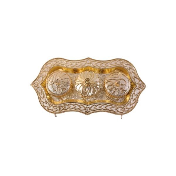 Kankavati – Elegant 3-Compartment Puja Holder for Sacred Rituals