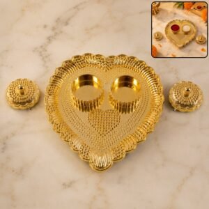 22197-01-no-sku_23c3a004-12a4-4c36-ab2c-a895b8b4032e Heart Shaped Kumkum Holder – Elegant Puja Decor for Daily & Festive Rituals