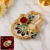 Hand Shaped Kankavati – Elegant Puja Storage with Enamel Work