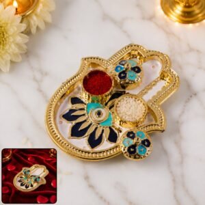 22198-01-no-sku_238ab33d-25cc-4182-82c4-47ef051b6e42 Hand Shaped Kankavati – Elegant Puja Storage with Enamel Work