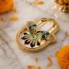 Hand Shaped Kankavati – Elegant Puja Storage with Enamel Work