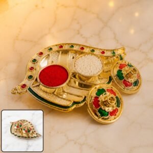 22199-01-no-sku_97a54c81-7d0c-4f03-b7dc-e3353149bb98 Kumkum Holder – Elegant Mango Shape with Twin Compartments for Puja